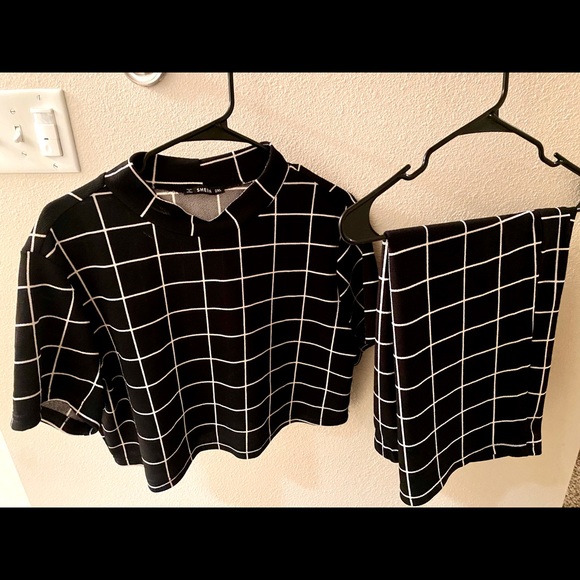 SHEIN CURVE 2X (2 piece set) Matching Grid top/pencil skirt set - Picture 1 of 3